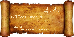 Lévai Aranka névjegykártya
