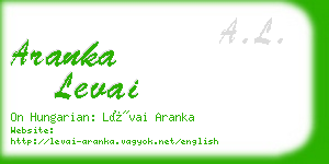 aranka levai business card